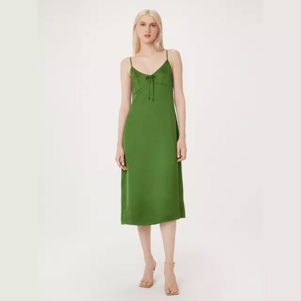 Frank & Oak The Spaghetti Strap Dress in Military Green